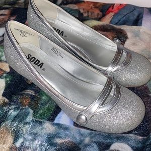Girls Silver Heels